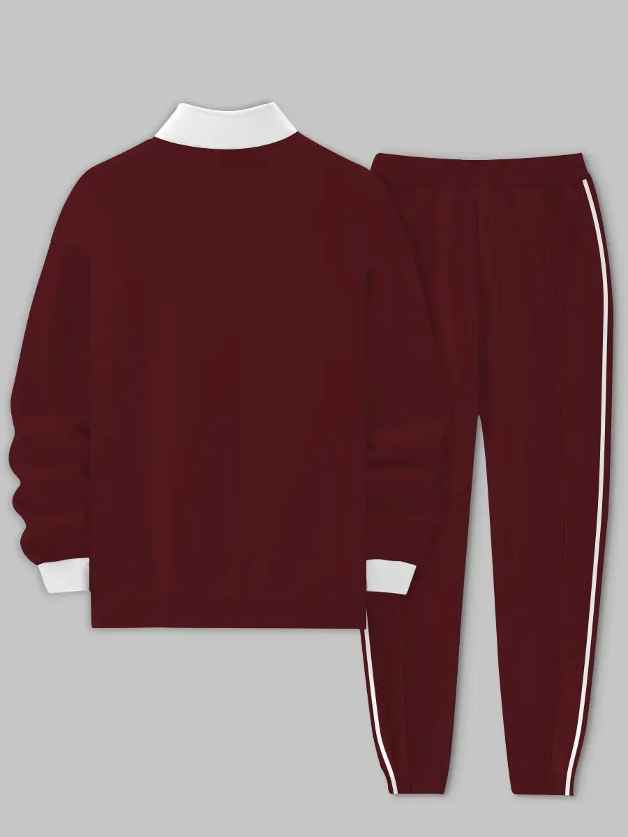 Relaxed Zipper Long Sleeve Two Piece Set - DUVAL