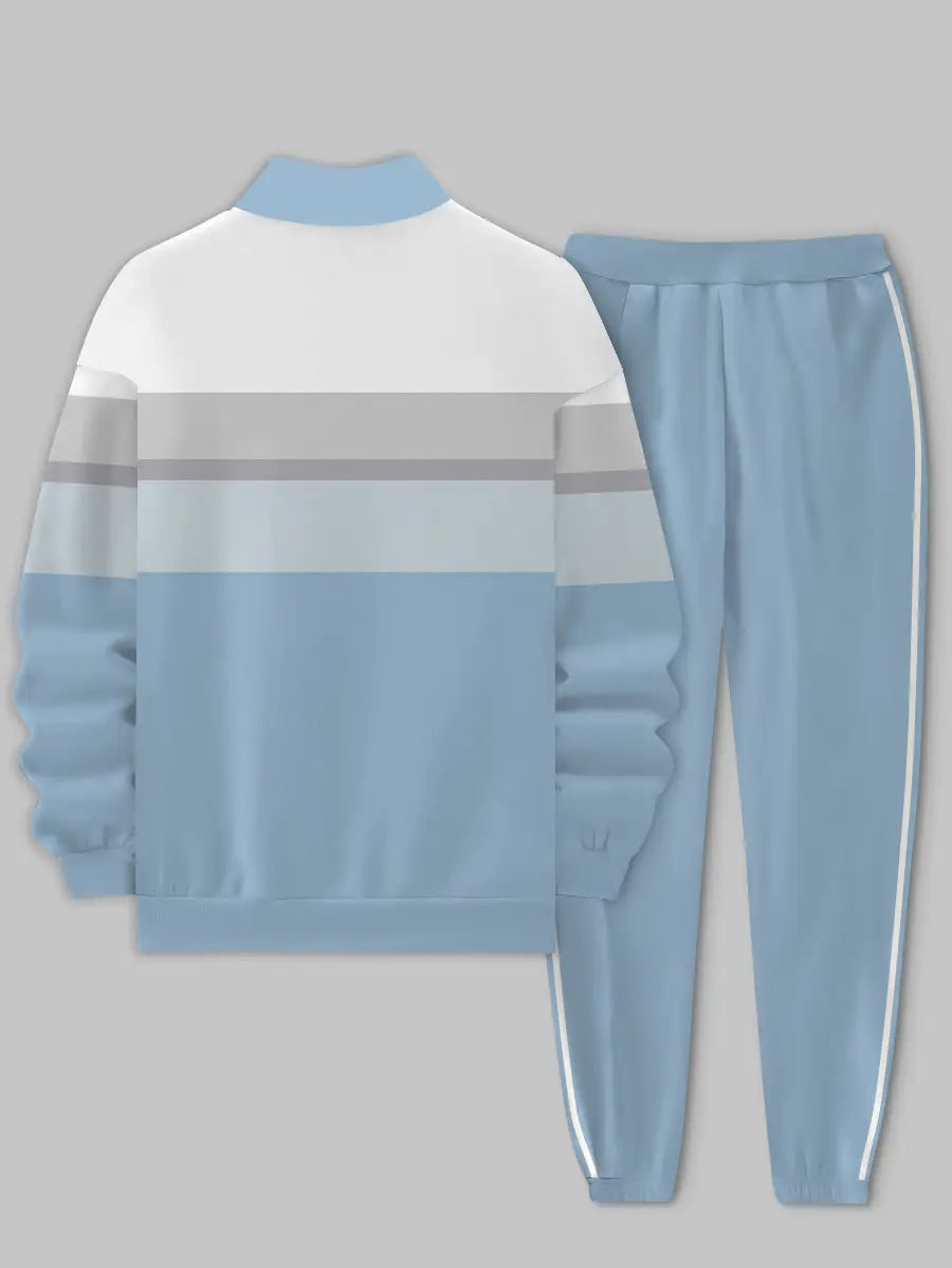 Relaxed Zipper Long Sleeve Two Piece Set - DUVAL