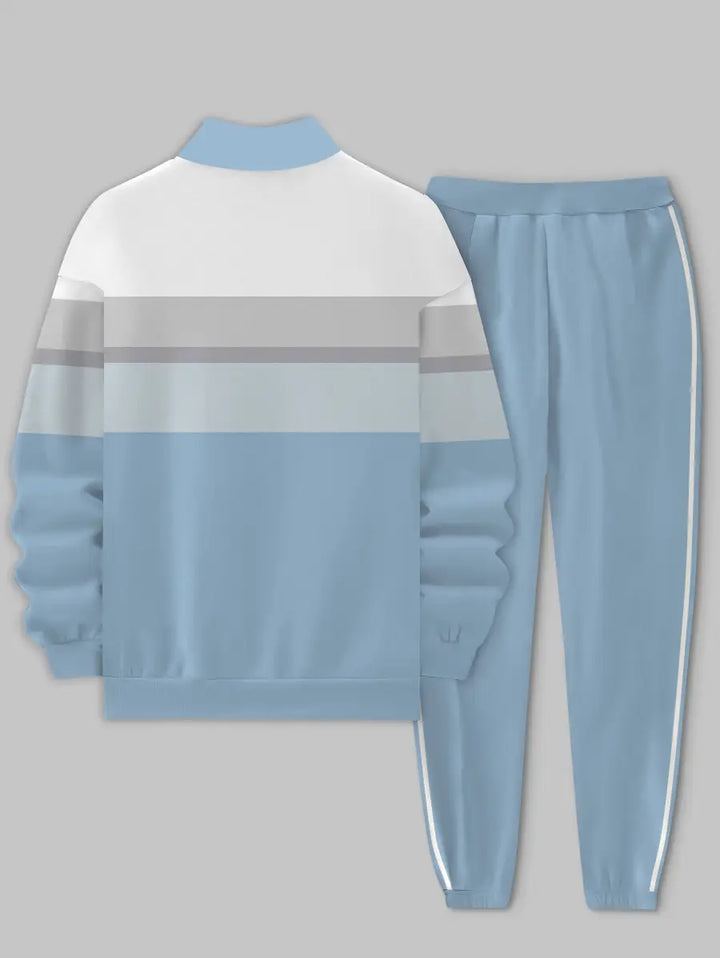Relaxed Zipper Long Sleeve Two Piece Set - DUVAL
