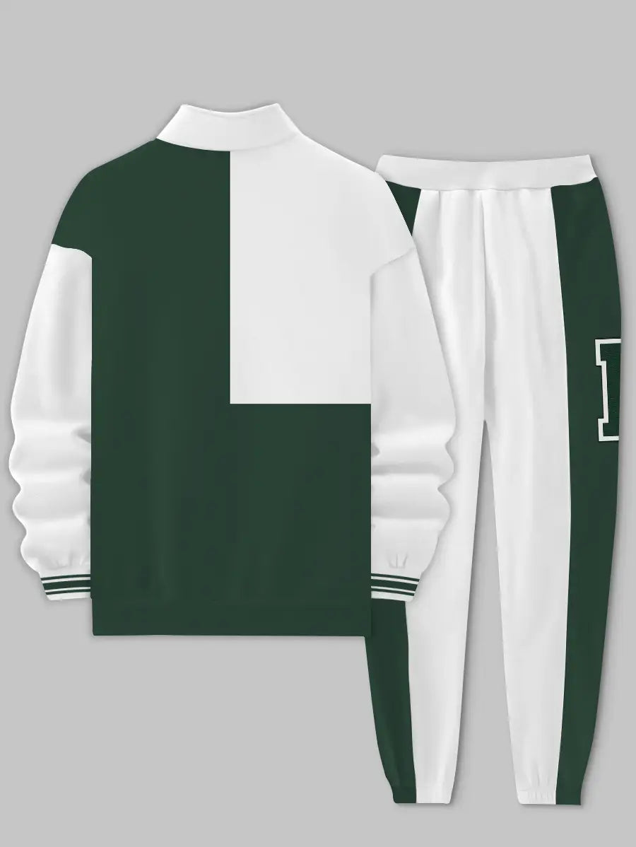 Relaxed Zipper Long Sleeve Two Piece Set - DUVAL