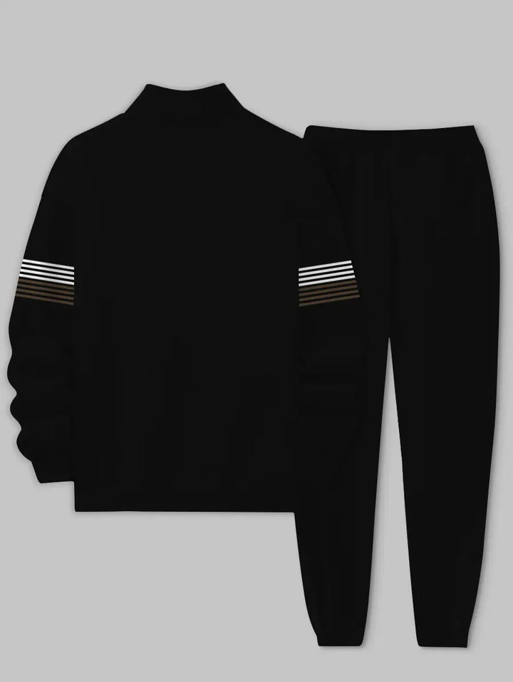 Relaxed Zipper Long Sleeve Two Piece Set - DUVAL