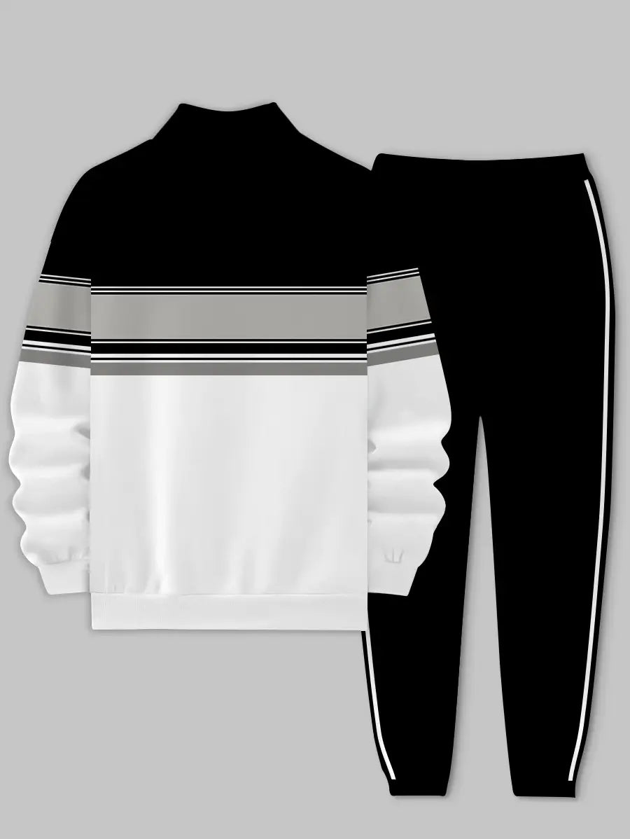 Relaxed Zipper Long Sleeve Two Piece Set - DUVAL