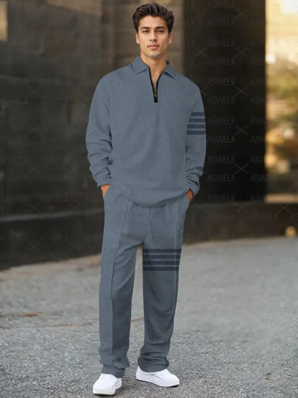Long Sleeve Zipper Two-piece Set - DUVAL