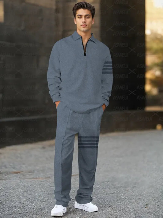 Long Sleeve Zipper Two-piece Set