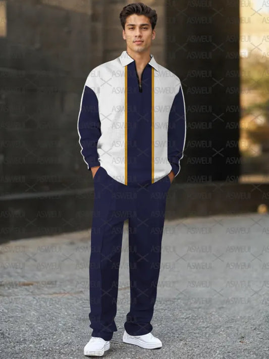 Long Sleeve Zipper Two-piece Set