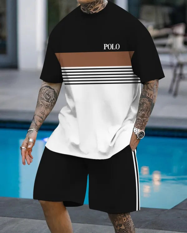 Short Sleeve Casual Two-piece Set - DUVAL