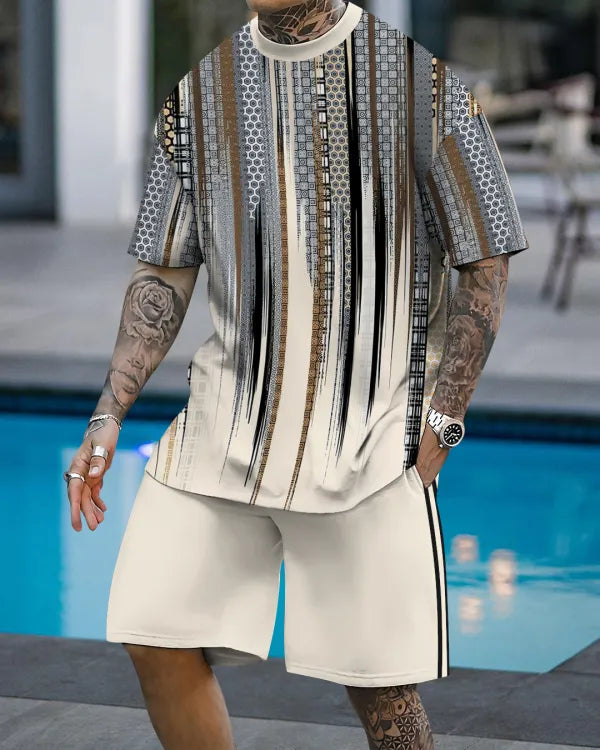 Short Sleeve Casual Two-piece Set - DUVAL