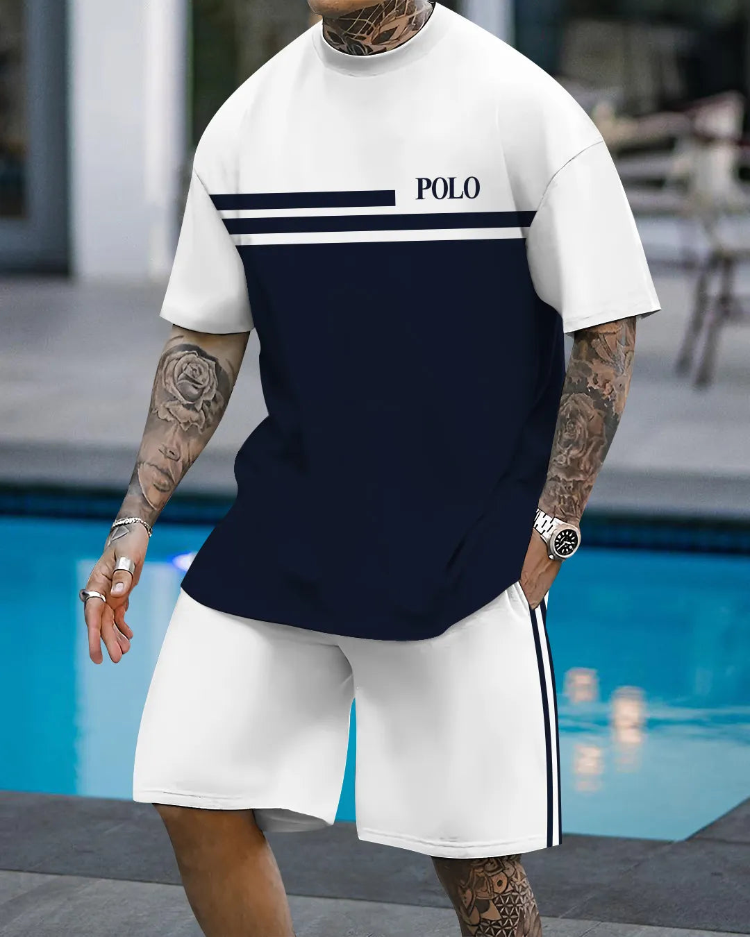 Short Sleeve Casual Two-piece Set - DUVAL