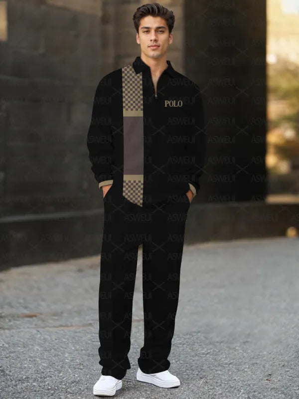 Long Sleeve Zipper Two-piece Set - DUVAL