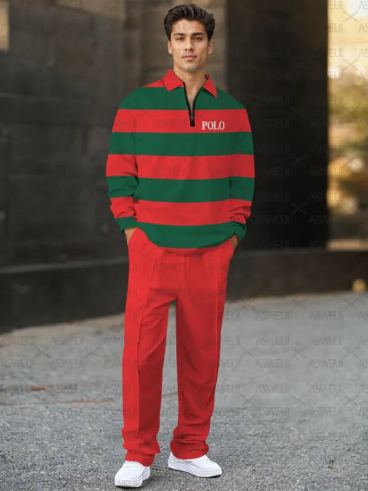 Long Sleeve Zipper Two-piece Set