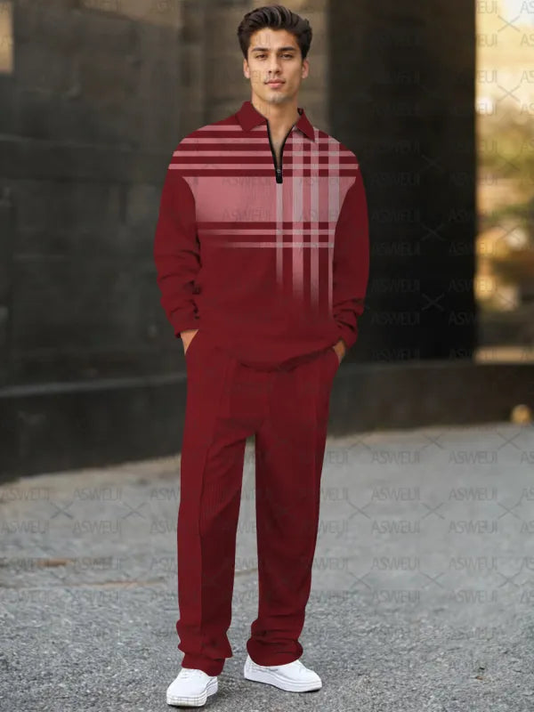 Long Sleeve Zipper Two-piece Set - DUVAL