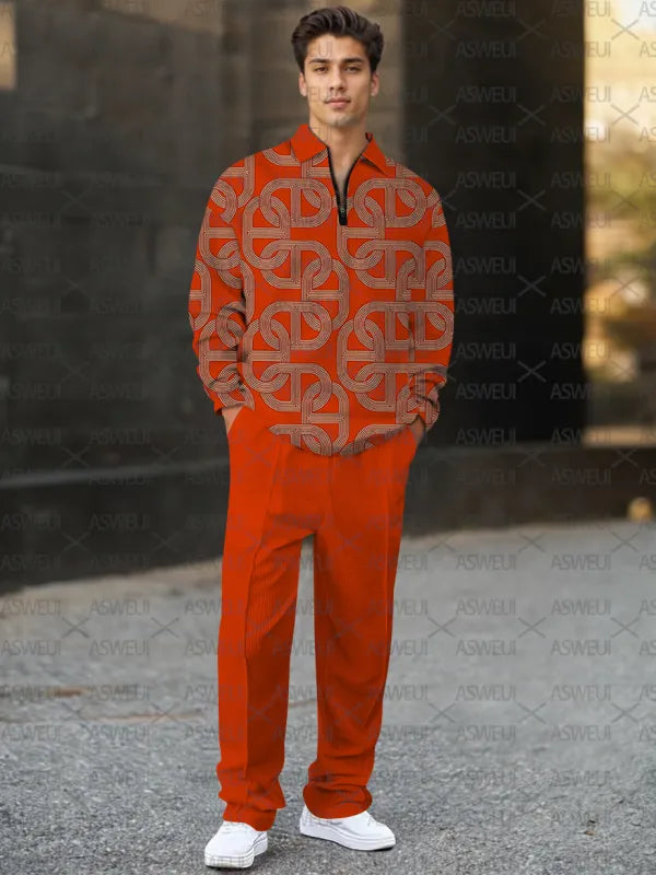 Long Sleeve Zipper Two-piece Set - DUVAL