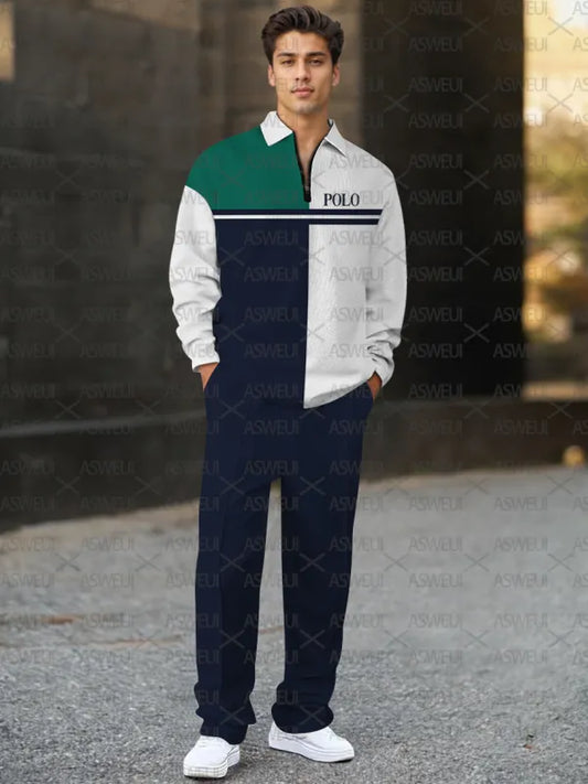 Long Sleeve Zipper Two-piece Set