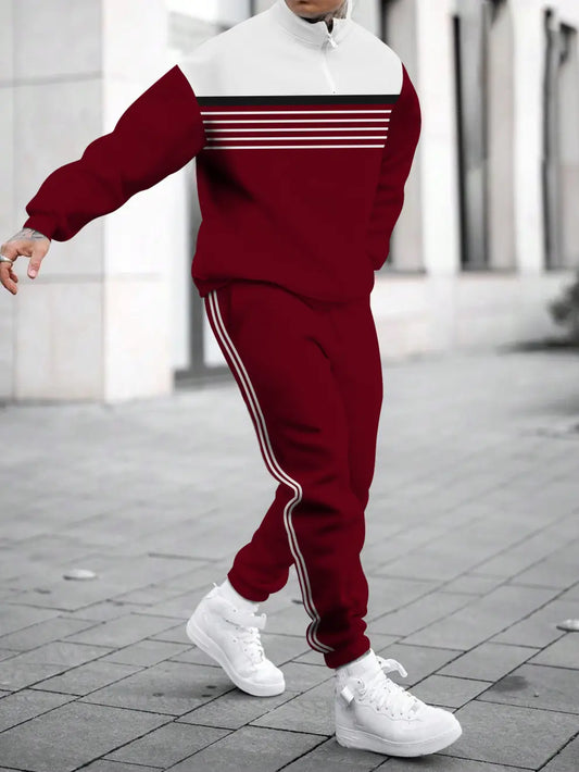 Relaxed Zipper Long Sleeve Two Piece Set