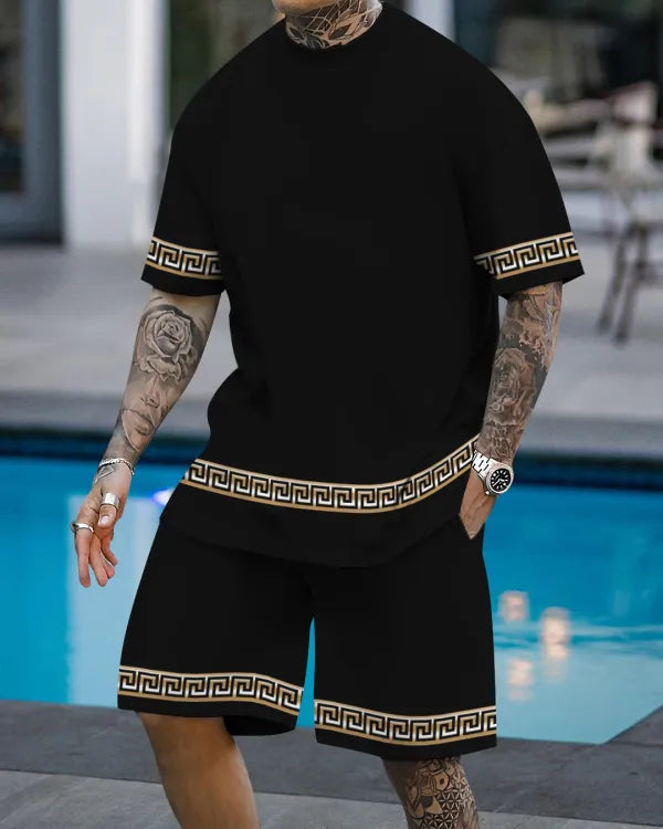 Short Sleeve Casual Two-piece Set - DUVAL