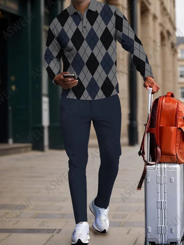 Long Sleeve Zipper Two-piece Set - DUVAL