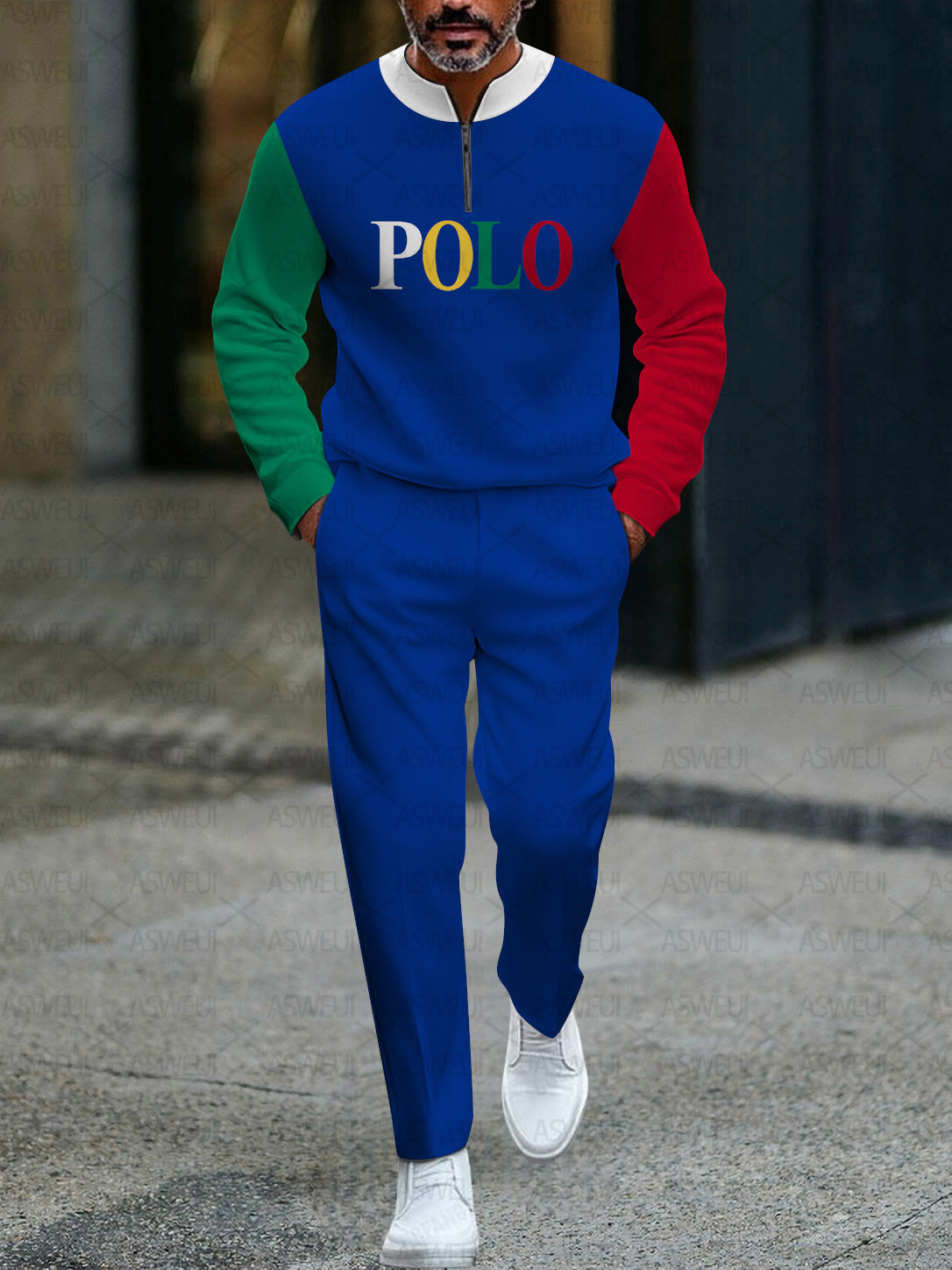 Long Sleeve Zipper Two-piece Set