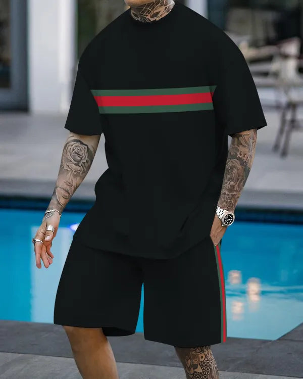 Short Sleeve Casual Two-piece Set - DUVAL