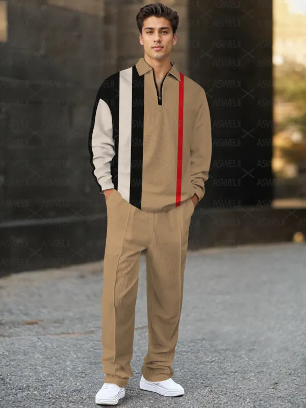 Long Sleeve Zipper Two-piece Set - DUVAL