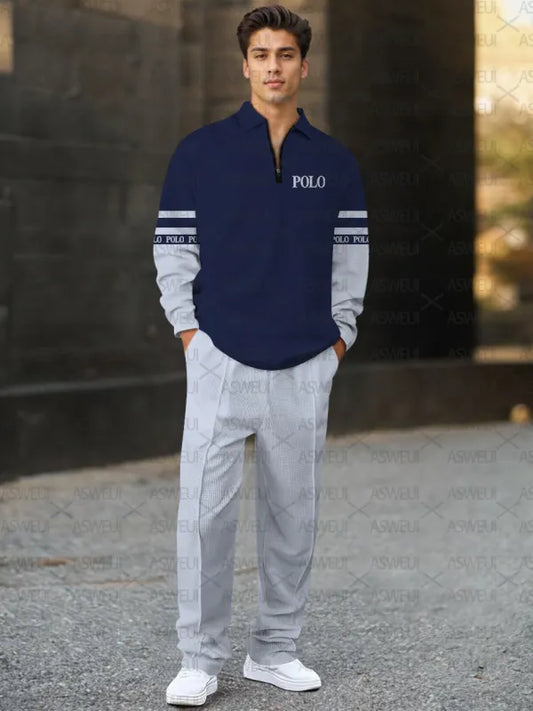 Long Sleeve Zipper Two-piece Set