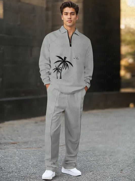 Long Sleeve Zipper Two-piece Set