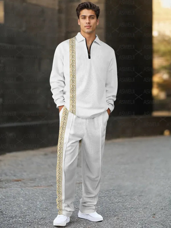 Long Sleeve Zipper Two-piece Set