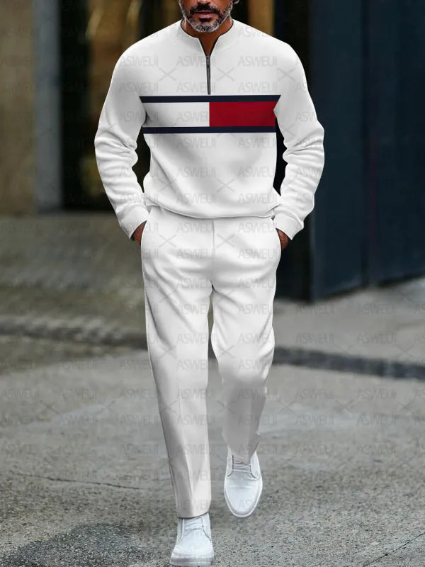 Long Sleeve Zipper Two-piece Set - DUVAL