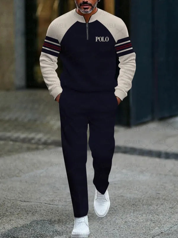 Long Sleeve Zipper Two-piece Set - DUVAL