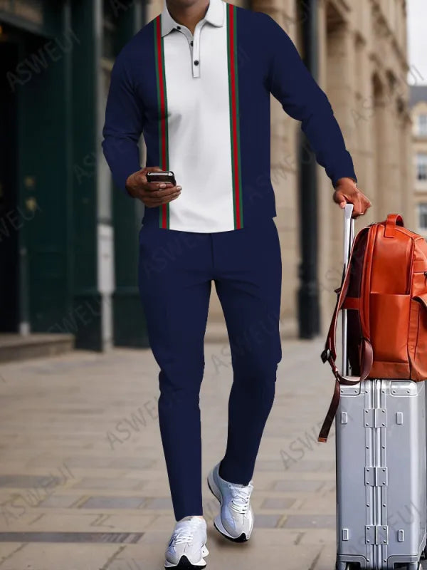 Long Sleeve Zipper Two-piece Set - DUVAL