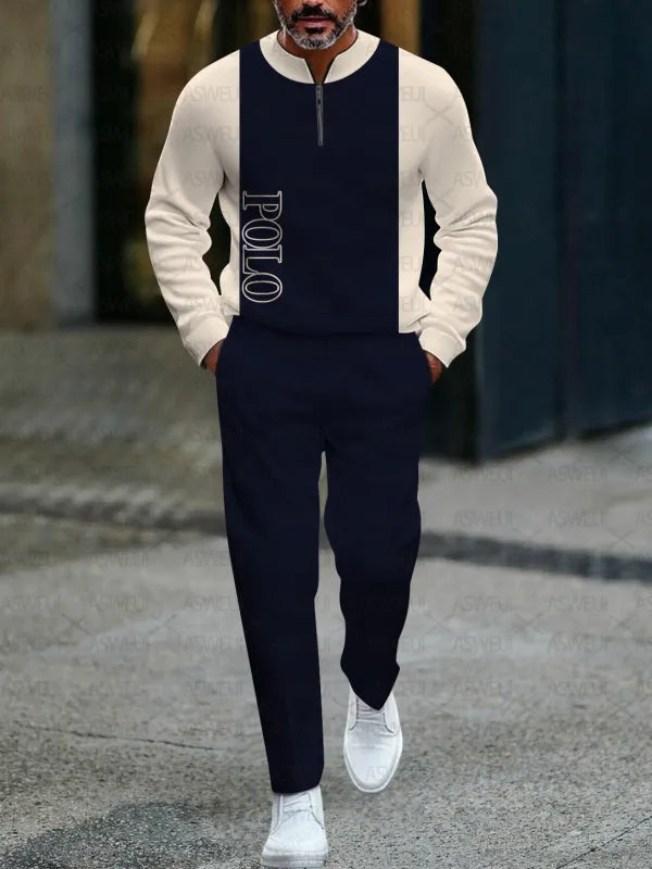 Long Sleeve Zipper Two-piece Set - DUVAL