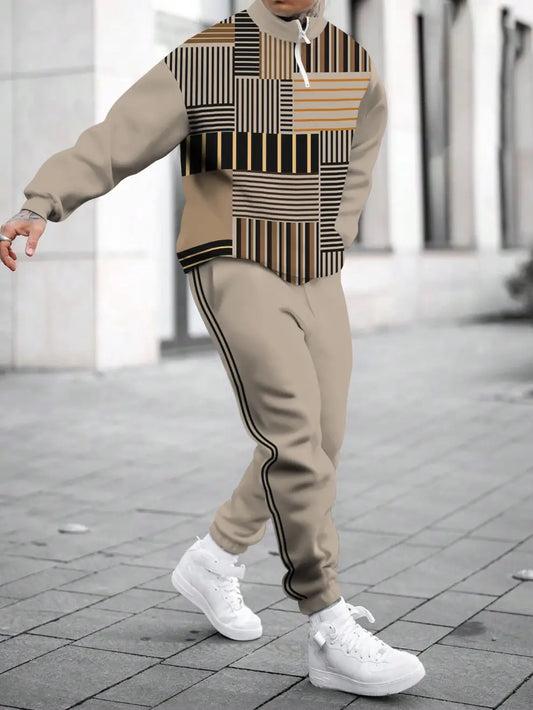 Relaxed Zipper Long Sleeve Two Piece Set