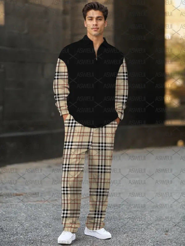 Long Sleeve Zipper Two-piece Set - DUVAL