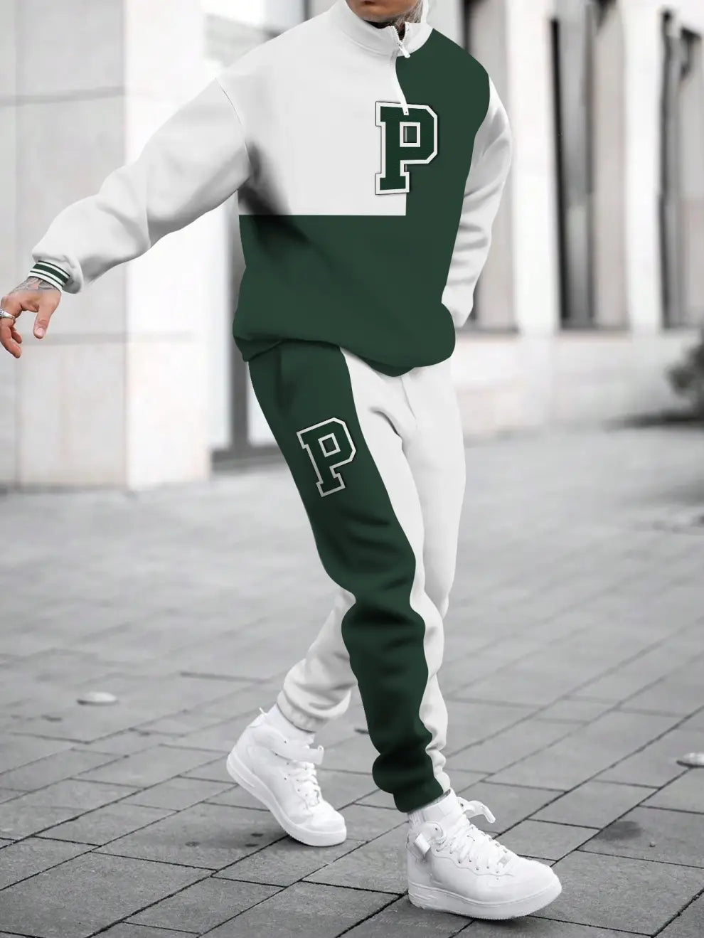 Relaxed Zipper Long Sleeve Two Piece Set - DUVAL