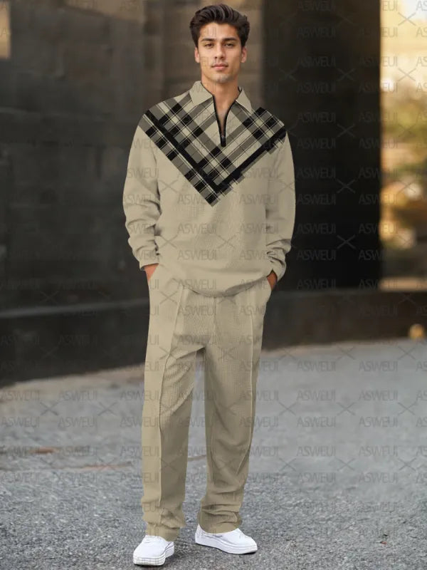 Long Sleeve Zipper Two-piece Set - DUVAL