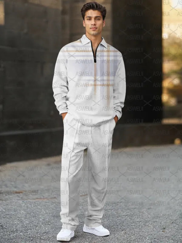 Long Sleeve Zipper Two-piece Set - DUVAL