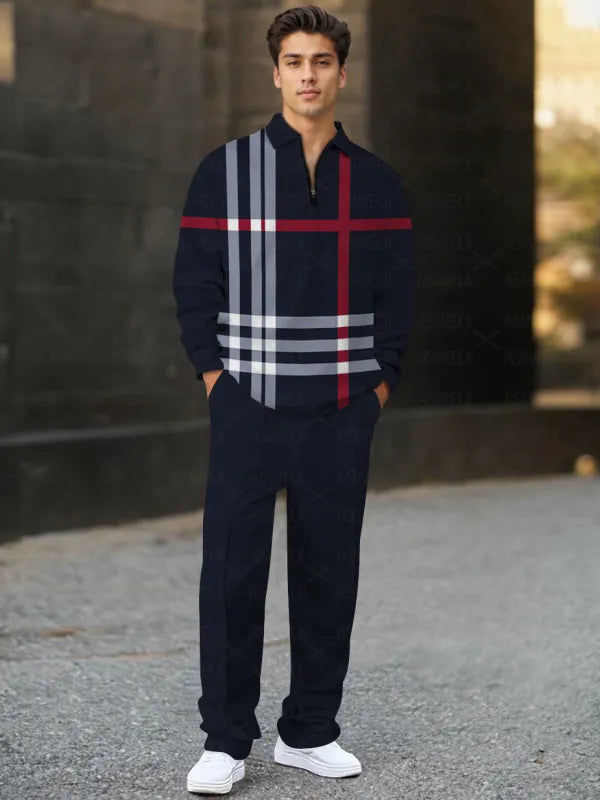 Long Sleeve Zipper Two-piece Set - DUVAL