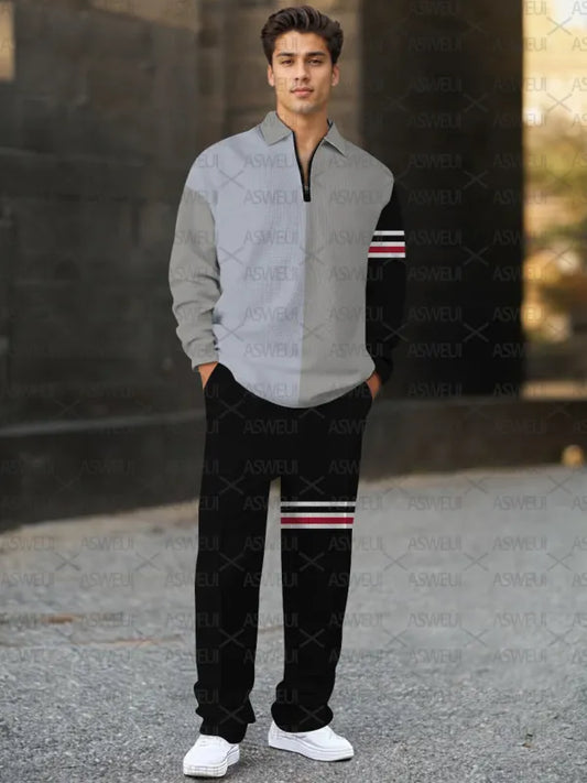 Long Sleeve Zipper Two-piece Set