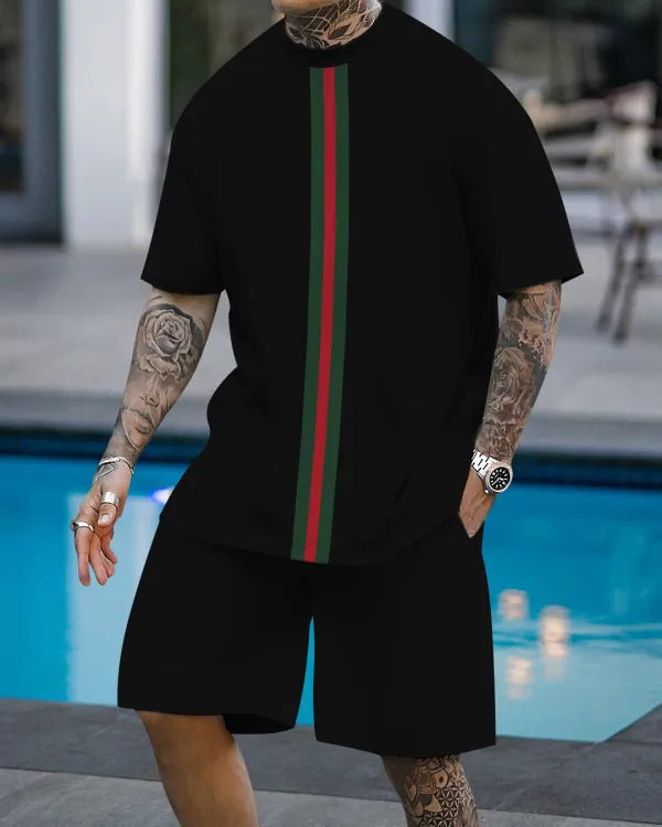 Short Sleeve Casual Two-piece Set - DUVAL