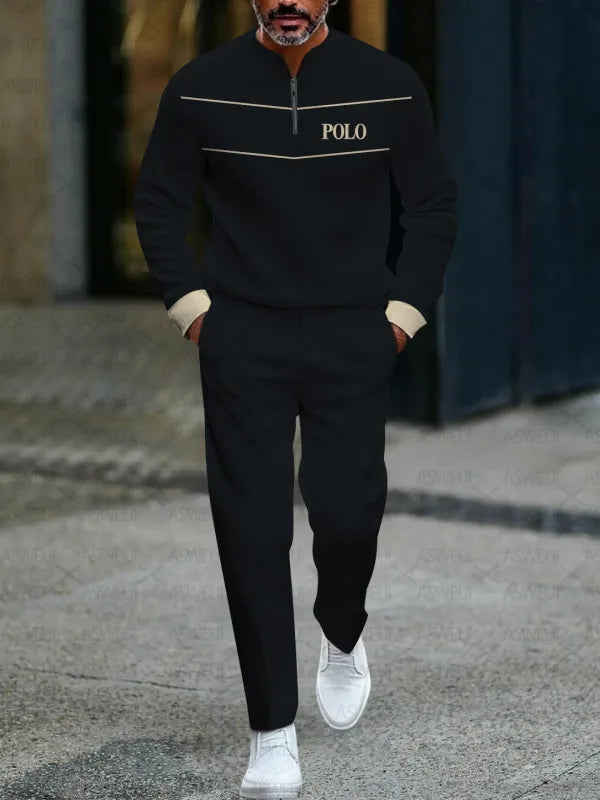Long Sleeve Zipper Two-piece Set - DUVAL