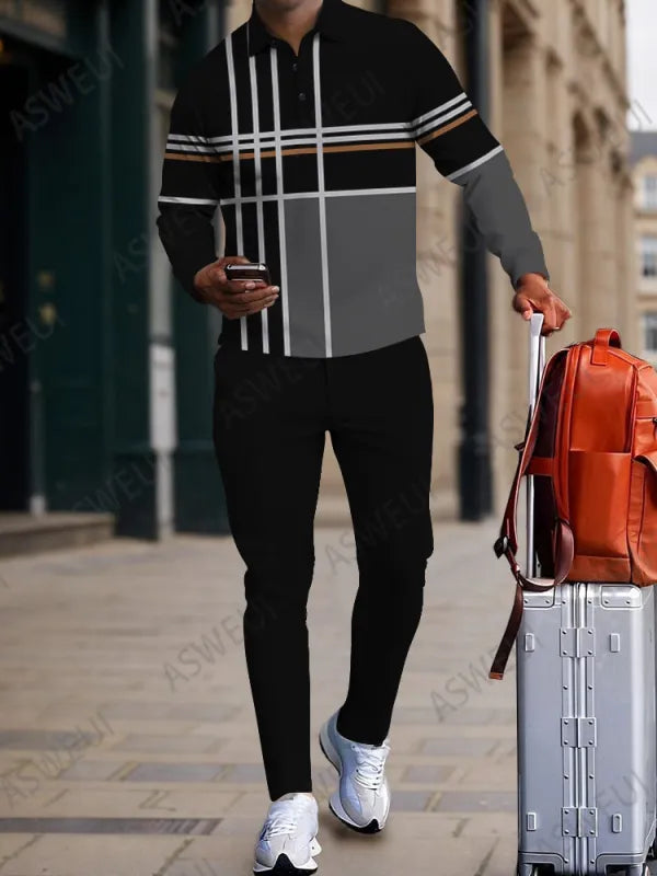 Long Sleeve Zipper Two-piece Set - DUVAL