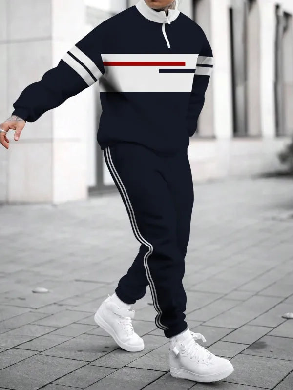 Long Sleeve Zipper Two-piece Set - DUVAL