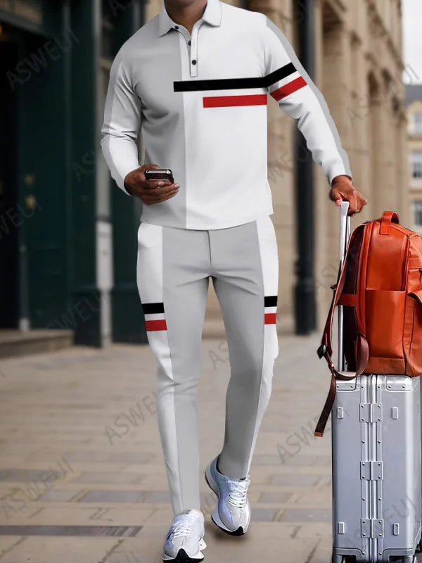 Long Sleeve Zipper Two-piece Set - DUVAL