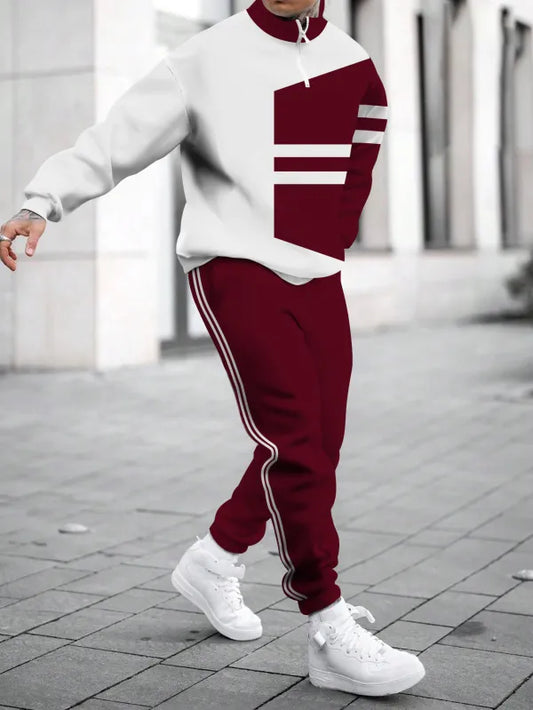 Long Sleeve Zipper Two-piece Set