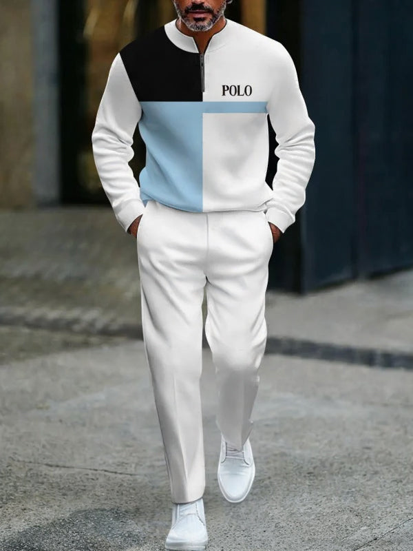 Long Sleeve Zipper Two-piece Set - DUVAL