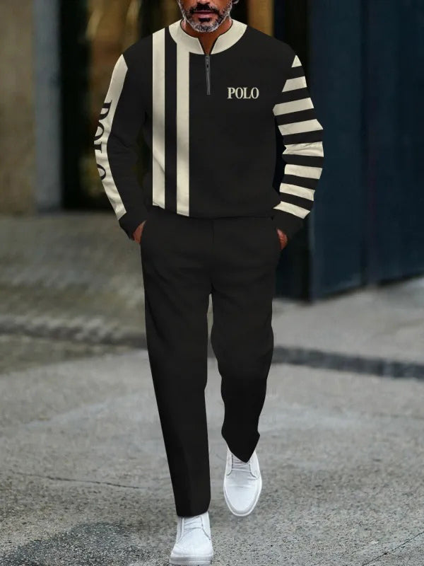 Long Sleeve Zipper Two-piece Set - DUVAL