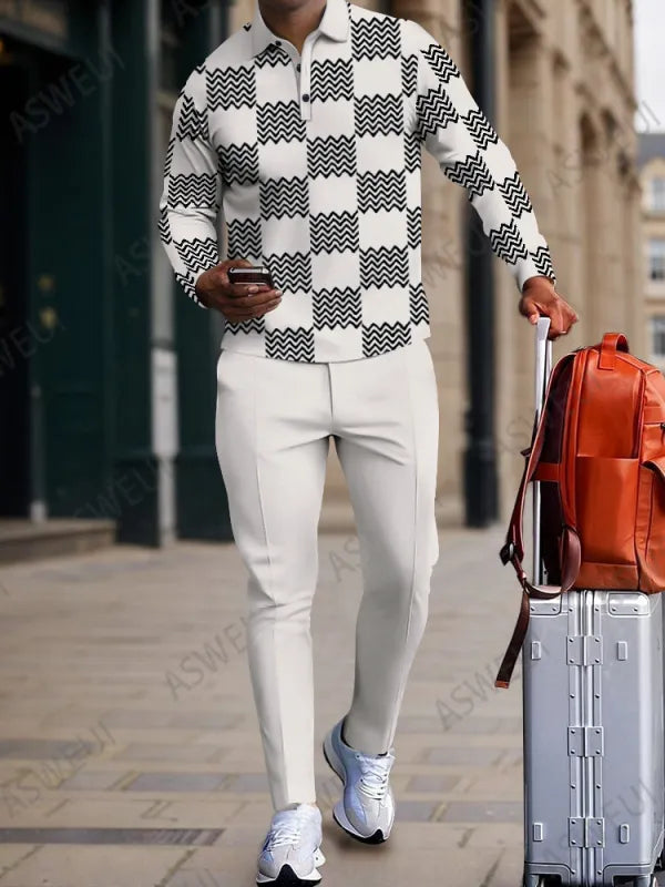 Long Sleeve Zipper Two-piece Set