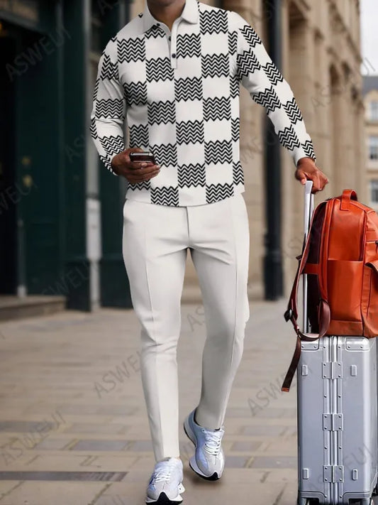 Long Sleeve Zipper Two-piece Set