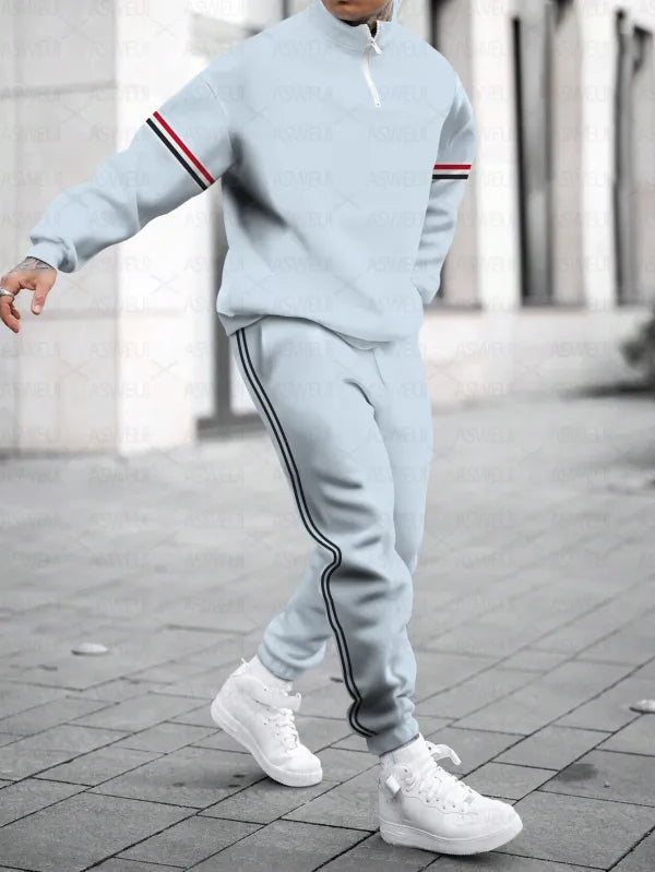 Long Sleeve Zipper Two-piece Set - DUVAL