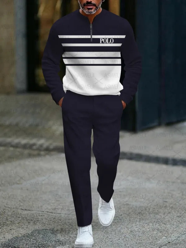 Long Sleeve Zipper Two-piece Set