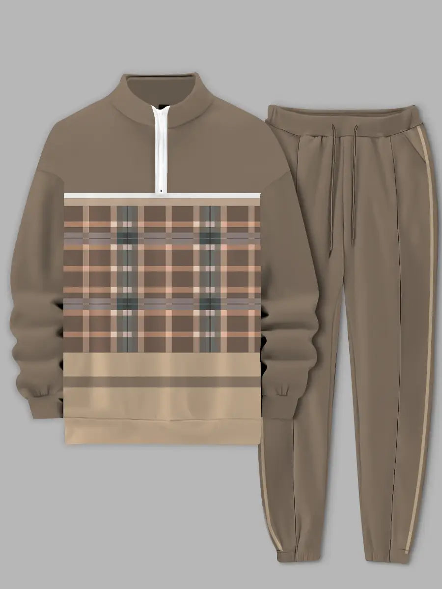 Relaxed Zipper Long Sleeve Two Piece Set - DUVAL